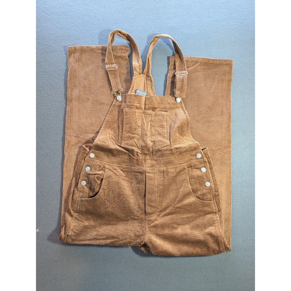 Sweet Lovely by Jen Overalls Womens Medium Brown Corduroy Bib Adjustable Straps